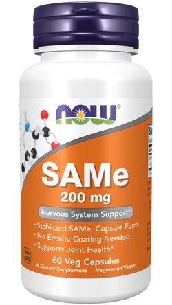 Now® Foods NOW SAMe (S-adenosylmethionin), 200 mg, 60 rostlinných kapslí