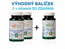 Bio Detox 2x Vitamín K2 120 tbl + 1x vitamín D3 120 tbl ZDARMA