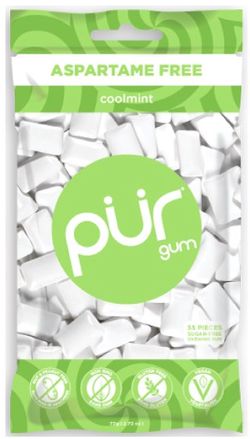PÜR přírodní žvýkačky bez Aspartamu, Coolmint, 55ks