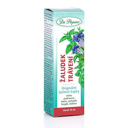 Žaludek – trávení, originální bylinné kapky, 50 ml Dr. Popov