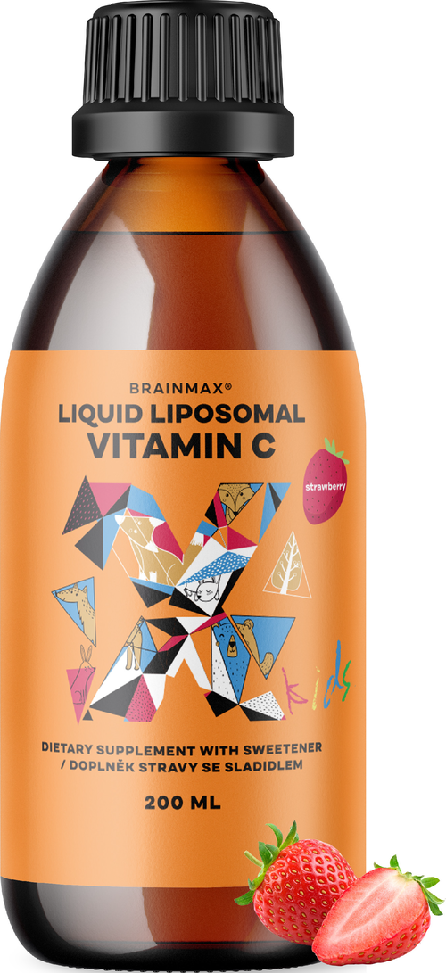 BrainMax KIDS Liquid Liposomal Vitamin C, Strawberry, 500 mg