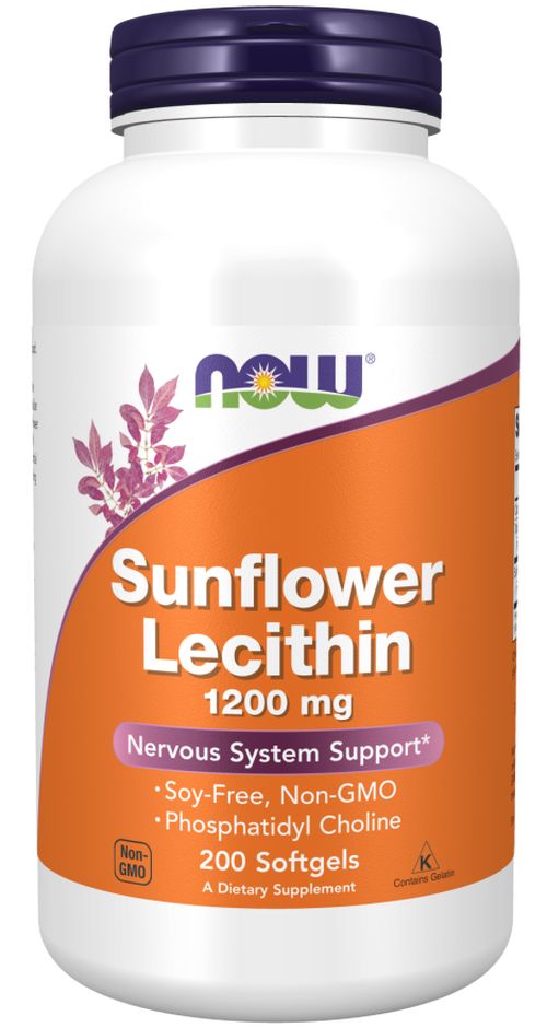 Now® Foods NOW Sunflower Lecithin (slunečnicový lecitin), 1200 mg, 200 softgelových kapslí