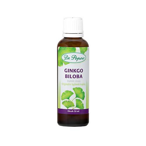 Ginkgo biloba, originální bylinné kapky, 50 ml Dr. Popov