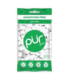 PÜR přírodní žvýkačky bez Aspartamu, Spearmint, 55ks