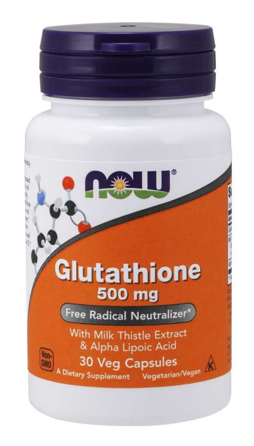 NOW® Foods NOW Glutathione, redukovaný, 500 mg, 30 rostlinných kapslí