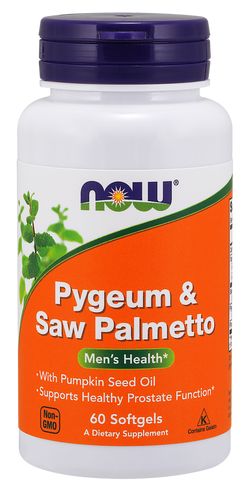 Now® Foods NOW Pygeum (Slivoň africká) & Saw Palmetto (Serenoa plazivá), 60 softgelových kapslí