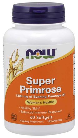 NOW® Foods NOW Super Primrose 1300 mg, Pupalka dvouletá, 60 softgelových kapslí