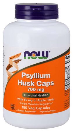 NOW® Foods NOW Psyllium Husk, 700 mg with Apple Pectin (psyllium s jablečným pektinem), 180 rostlinných kapslí