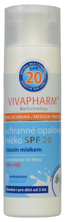 Opalovací mléko SPF 20 s kozím mlékem VIVAPHARM