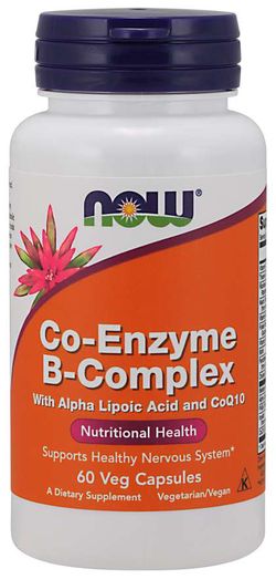 NOW® Foods NOW Co-Enzyme Vitamin B-komplex (aktivní koenzymová forma), 60 rostlinných kapslí
