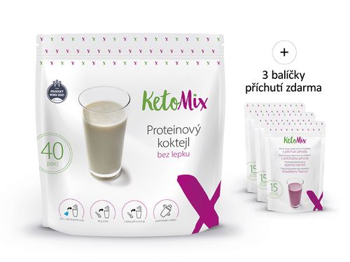 KetoMix Proteinový koktejl (40 porcí) 1200g 1. příchuť koktejlu: banán, 2. příchuť koktejlu: banán, 3. příchuť koktejlu: čokoláda