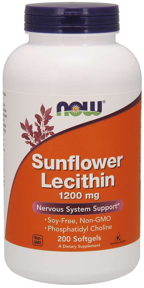 NOW® Foods NOW Sunflower Lecithin (slunečnicový lecitin), 1200 mg, 200 softgelových kapslí