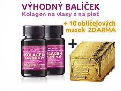Bio-Detox Kolagen pro LEPŠÍ PLEŤ + Kolagen pro LEPŠÍ VLASY + 10x Obličejová maska GOLD ZDARMA
