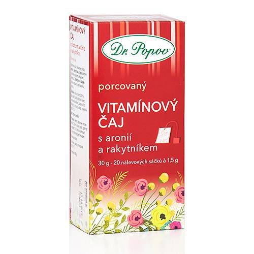 Vitamínový čaj s aronií a rakytníkem, porcovaný, 30 g Dr. Popov