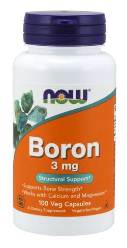 NOW® Foods NOW Boron (bor), 3 mg, 100 kapslí