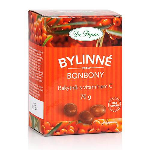 Bonbony Rakytník s vitamínem C, 70 g Dr. Popov