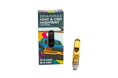 BrainMax HáHáCé Cartridge HIGHWAY, náplň do CéBéDé Pen Vaporizéru, 0,5 ml, 74% HáHáCé, 18% CéBéDé