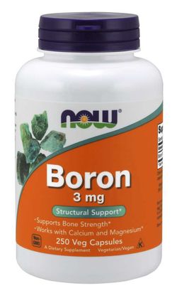 NOW® Foods NOW Boron (bor), 3 mg, 250 kapslí
