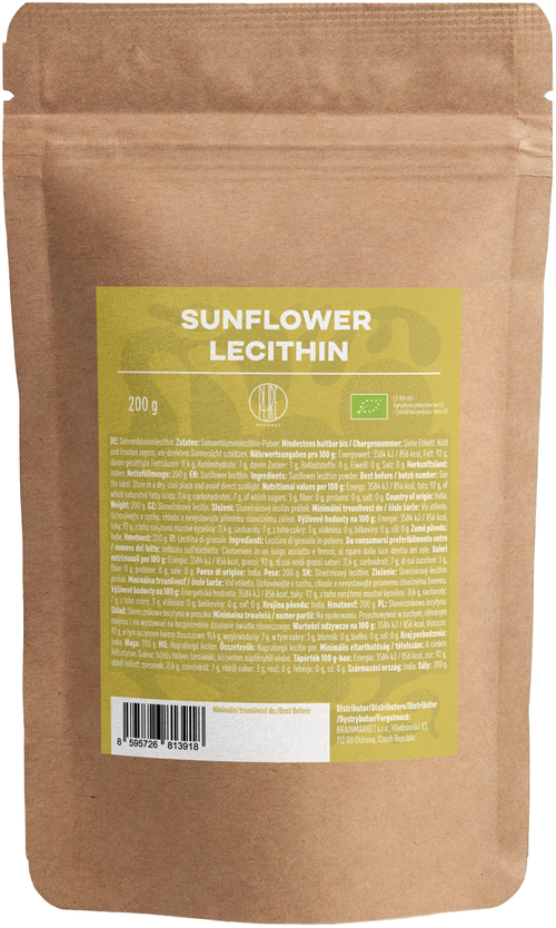 BrainMax Pure Sunflower Lecithin, slunečnicový lecitin, 200 g