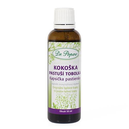 Kokoška pastuší tobolka, originální bylinné kapky, 50 ml Dr. Popov