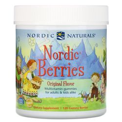 Nordic Naturals Nordic Berries Multivitamin pro Děti, Sladkokyselé, 120 gumových bombonu