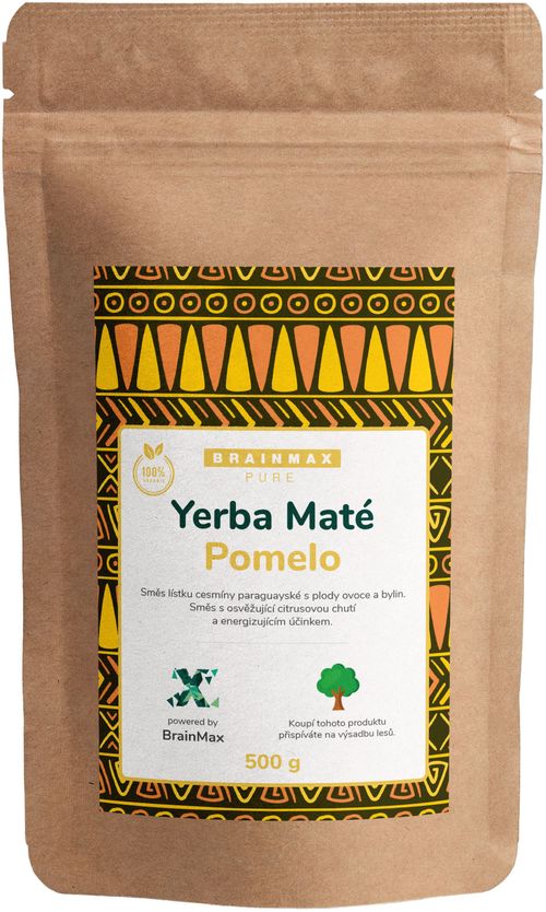 BrainMax Pure Organic Yerba Maté - Pomelo, 500 g