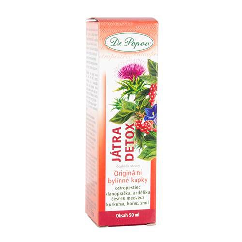 Játra detox, originální bylinné kapky, 50 ml Dr. Popov