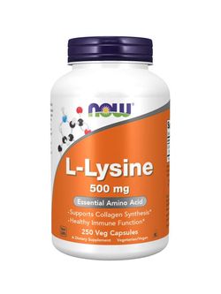 NOW® Foods Now L-Lysine (L-lysin), 500 mg, 250 rostlinných kapslí