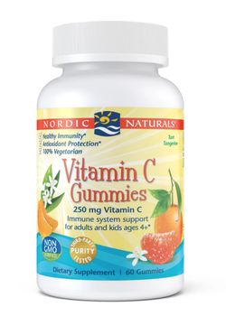 Nordic Naturals Vitamin C Gummies (mandarinka), 250 mg, 60 gumových bonbónů