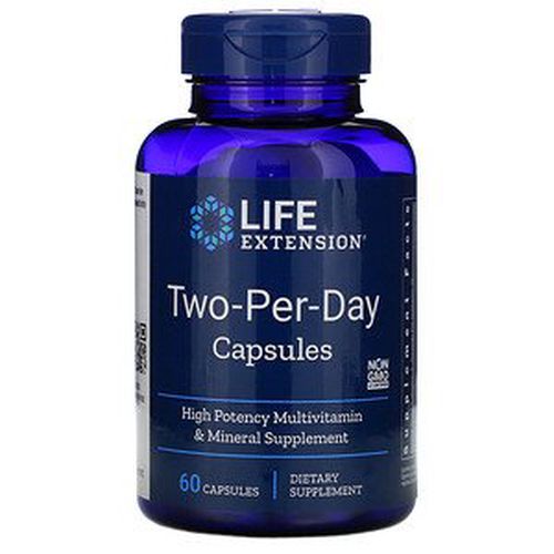 Life Extension Two Per Day multivitamín, 60 kapslí