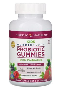 Nordic Naturals Nordic Flora Probiotic Kids, Probiotika pro děti, 60 gumových bonbónů