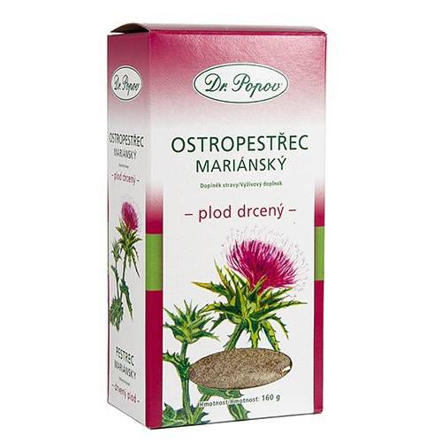 Ostropestřec mariánský, plod drcený, 160 g Dr. Popov