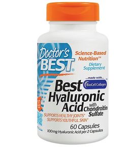 Doctor's Best Hyaluronic Acid + Chondroitin Sulfate with Biocell colagen (kyselina hyaluronová + chontroitin sulfát s obsahem Biocell kolagenu), 60 kapslí