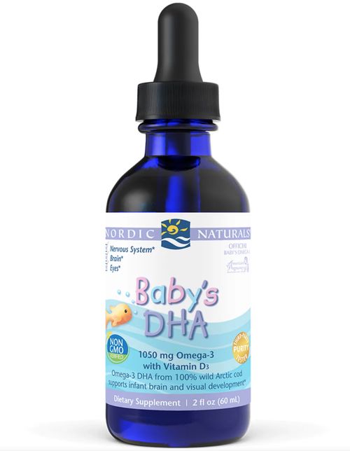 Nordic Naturals Baby's DHA s Vitamínem D3, Omega 3 pro děti, 1050mg, 60 ml