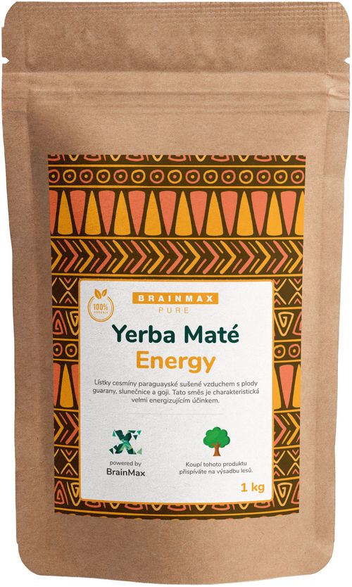 BrainMax Pure Organic Yerba Maté - Energy, 1000 g