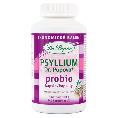 Psyllium Dr. Popova PROBIO kapsle, ekonomické balení, 240 ks Dr. Popov