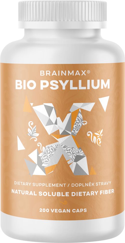 BrainMax BIO Psyllium, 800 mg, 200 rostlinných kapslí