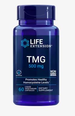 Life Extension TMG (Trimethylglycin), 500 mg, 60 kapslí