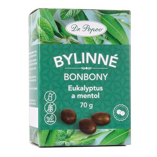 Bonbony Eukalyptus a mentol, 70 g Dr. Popov