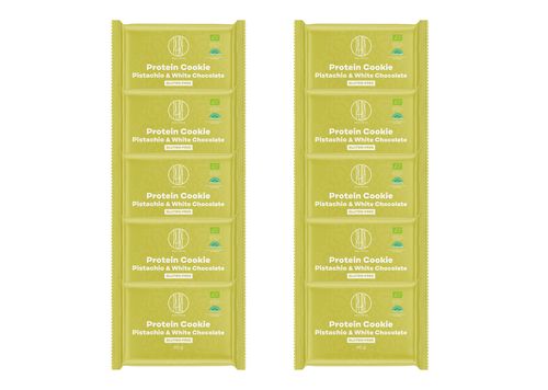 10x BrainMax Pure Protein Cookie - Pistácie & Bílá čokoláda, BIO, 60 g Proteinová sušenka s pistáciemi a bílou čokoládou / *CZ-BIO-001 certifikát