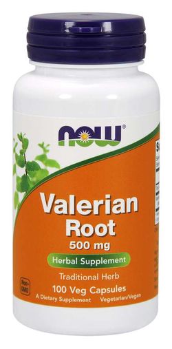 NOW® Foods NOW Valerian Root (kozlík lékařský), 500 mg, 100 rostlinných kapslí