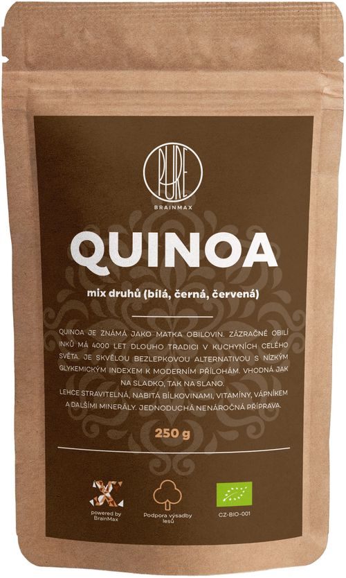 BrainMax Pure Quinoa BIO - mix 3 druhů, 250 g *CZ-BIO-001 certifikát