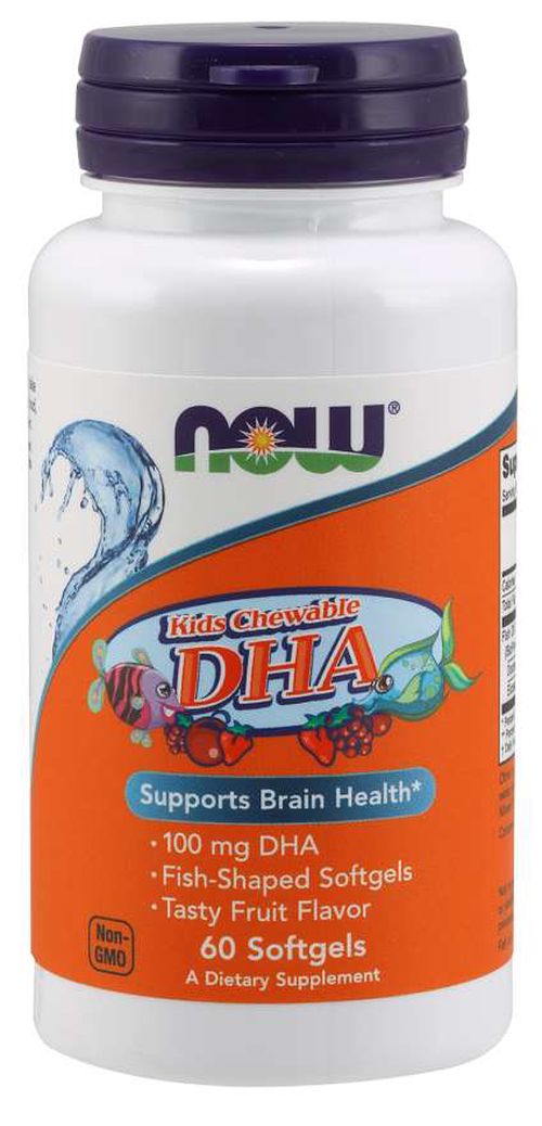 NOW® Foods NOW DHA Kids Chewable (Omega-3), 100 mg, 60 žvýkacích kapslí