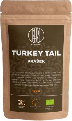 BrainMax Pure Turkey Tail prášek, BIO 100g *CZ-BIO-001 certifikát