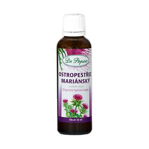 Ostropestřec mariánský, originální bylinné kapky, 50 ml Dr. Popov